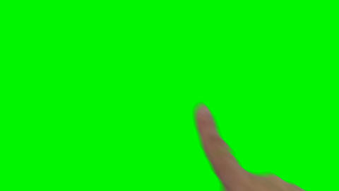 hand operate smartphone finger press the button Touch screen Green Screen