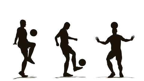 three soccer player with ball