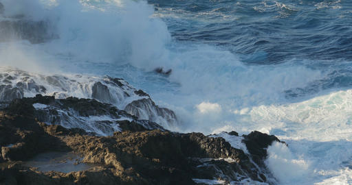 4K, Dramatic water waves splashing and crashing ag