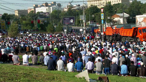 Muslims on celebration of Eid al-Fitr (Uraza-Bairam)