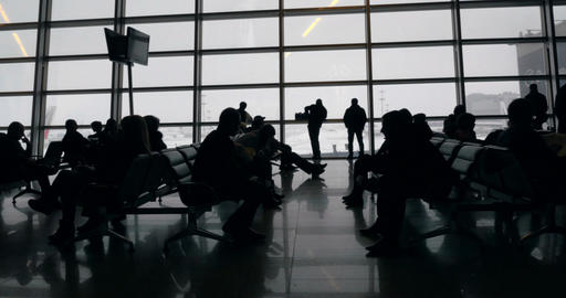 Long and boring time in waiting-room of the airport