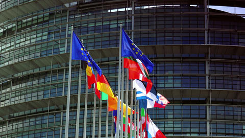 STRASBOURG, FRANCE: Exterior of European Parliament in Wacken district of Strasb