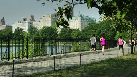Joggers and tourists