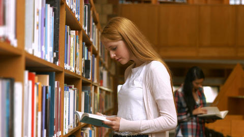 Students reading in a library