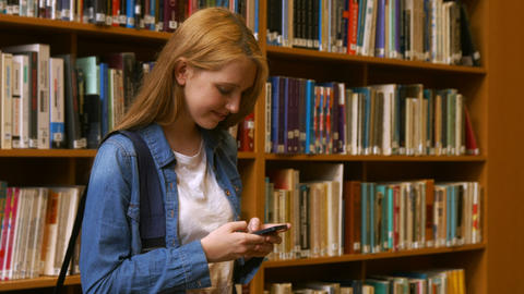 Student using her smart phone