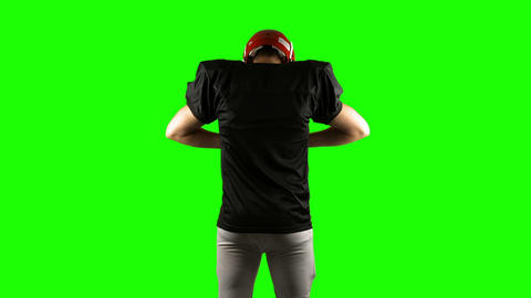 American football player on green screen