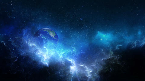 Planet Earth in universe or space rotates 360 degrees