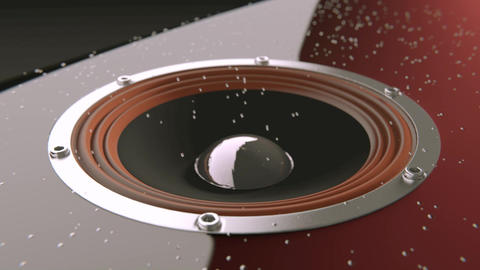 3d woofer with water drops