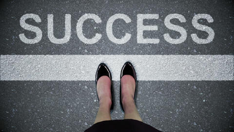 Composite video of success written on the road