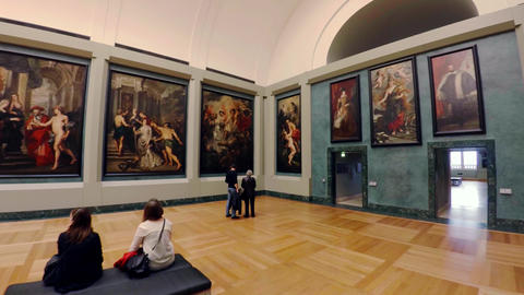 Art Gallery of the Louvre Museum in Paris. France. 4K