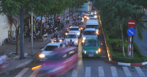 HO CHI MINH / SAIGON, VIETNAM - NOVEMBER 2015: Timelapse Asia City Traffic